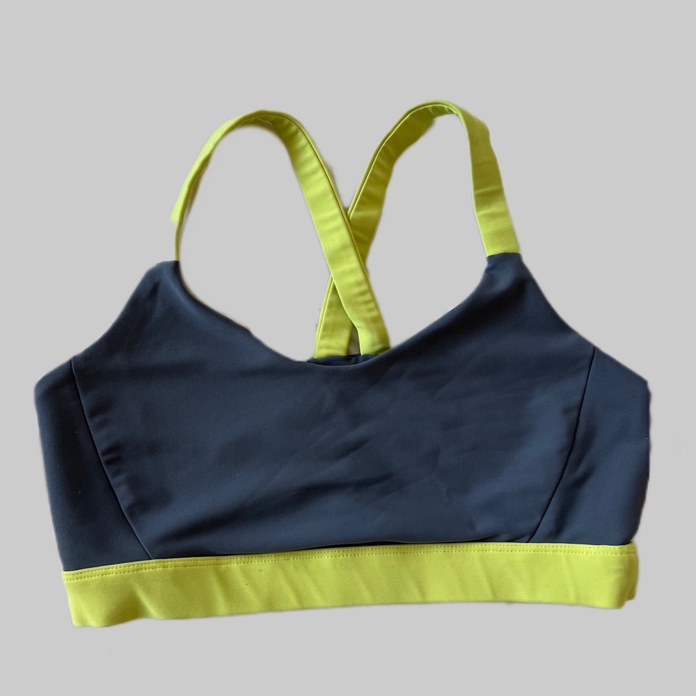 Soul Yoga sports bra grey and neon yellow M